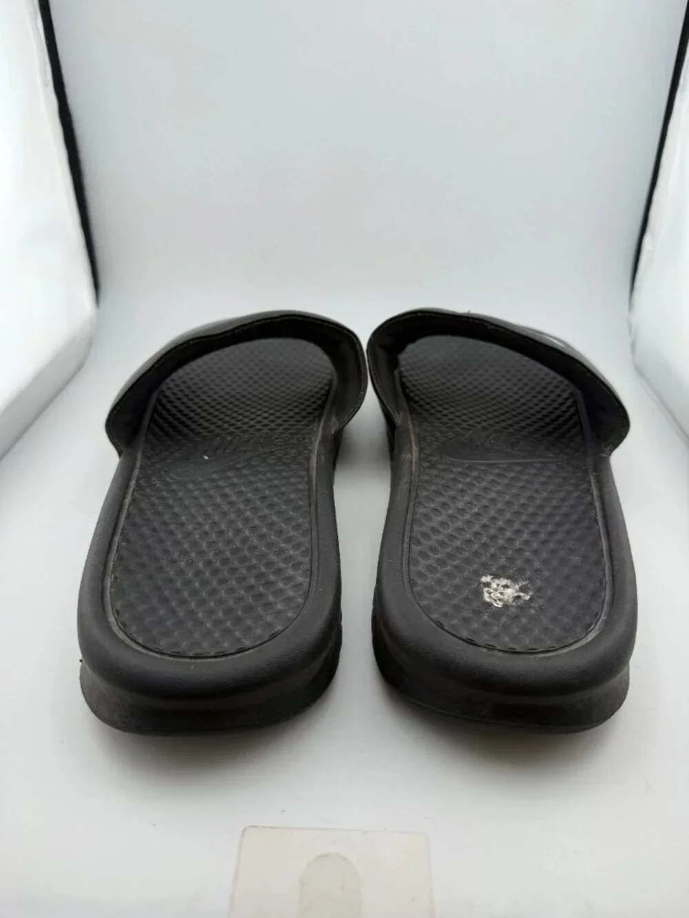 Nike Benassi JDI Mens Classic Slides Black White Logo Swoosh Size 13
